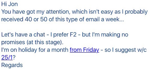 Response To Cold B2B Prospecting Email